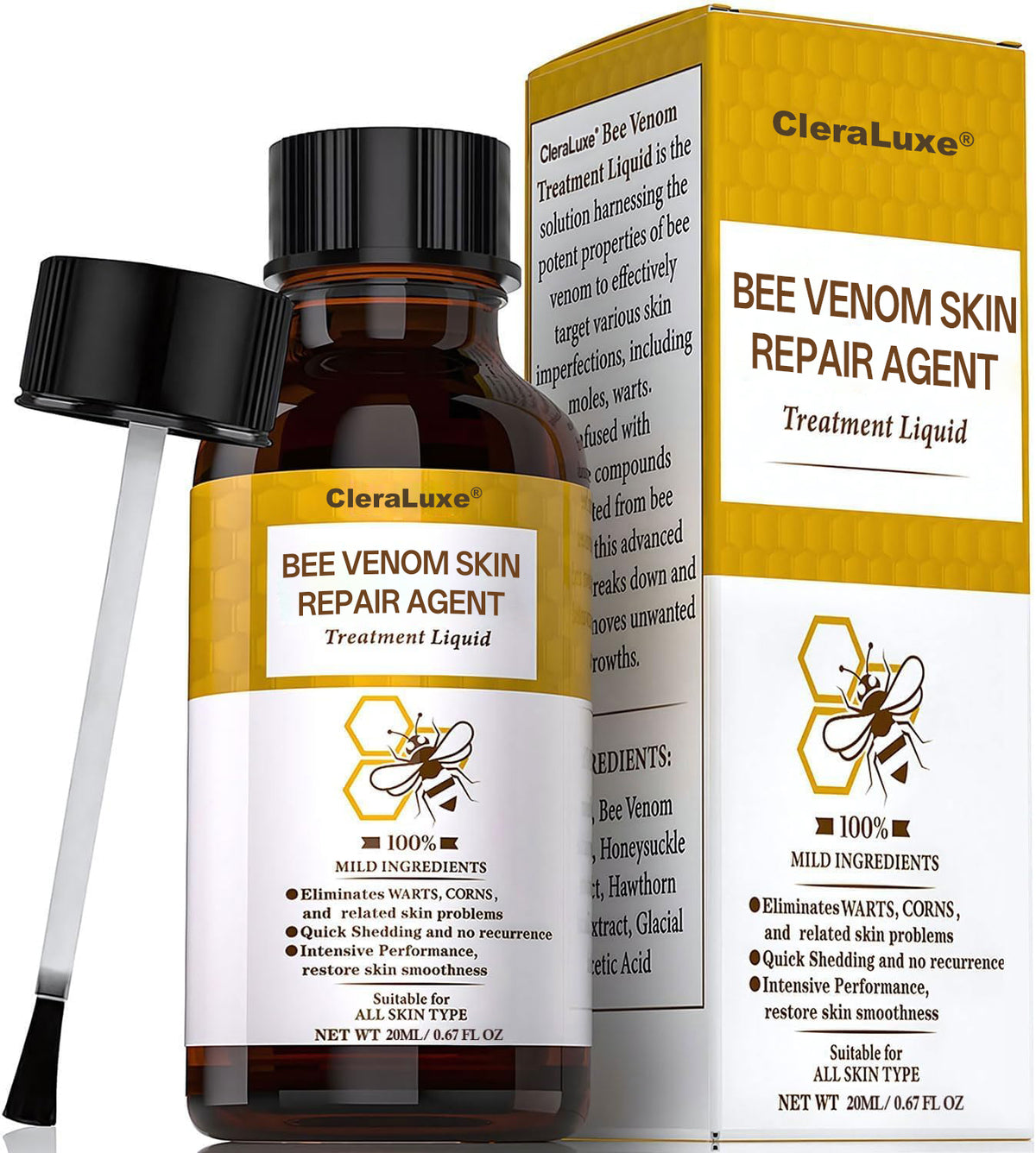⚡Fast-Acting bee Venom Wart Remover: CleraLuxe® Bee venom skin repair agent(✅️Results visible in 7 days.)✅️