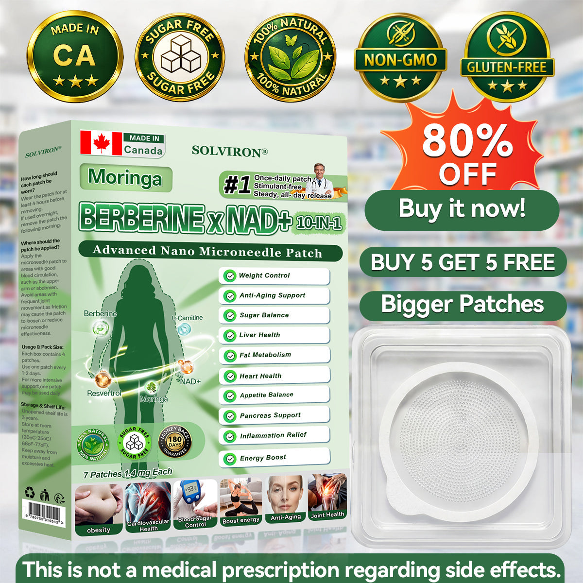 𝐂𝐀 𝐃𝐨𝐜𝐭𝐨𝐫 𝐑𝐞𝐜𝐨𝐦𝐦𝐞𝐧𝐝𝐞𝐝🍁|𝐒𝐋𝐎𝐕𝑰𝑹𝑶𝑵® 𝐔𝐩𝐠𝐫𝐚𝐝𝐞𝐝 𝐋𝐚𝐫𝐠𝐞-𝐂𝐨𝐯𝐞𝐫𝐚𝐠𝐞 𝟏𝟎-𝐢𝐧-𝟏 𝐀𝐝𝐯𝐚𝐧𝐜𝐞𝐝 𝐍𝐚𝐧𝐨 𝐌𝐢𝐜𝐫𝐨𝐧𝐞𝐞𝐝𝐥𝐞 𝐏𝐚𝐭𝐜𝐡 (𝐉𝐮𝐬𝐭 𝐨𝐧𝐜𝐞 𝐚 𝐝𝐚𝐲, 𝐯𝐢𝐬𝐢𝐛𝐥𝐞 𝐜𝐡𝐚𝐧𝐠𝐞𝐬 𝐢𝐧 𝟕 𝐝𝐚𝐲𝐬)